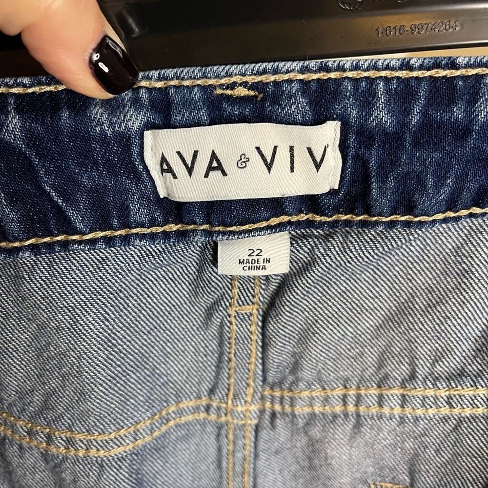 Ava & Viv Classic Blue Denim Jeans With Stretch Size 22 - Picture 5 of 7